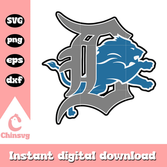 Detroit lions nfl football team svg, detroit lions logo svg
