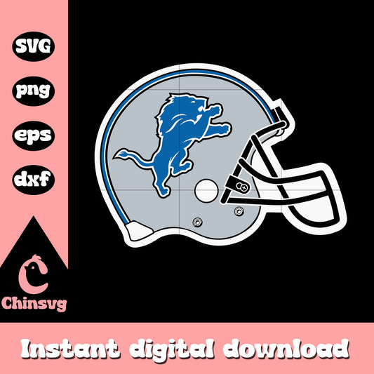 Detroit lions nfl helmet logo svg, detroit lions helmet svg