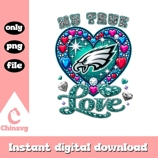 Diamond love philadelphia eagles png, eagles football png