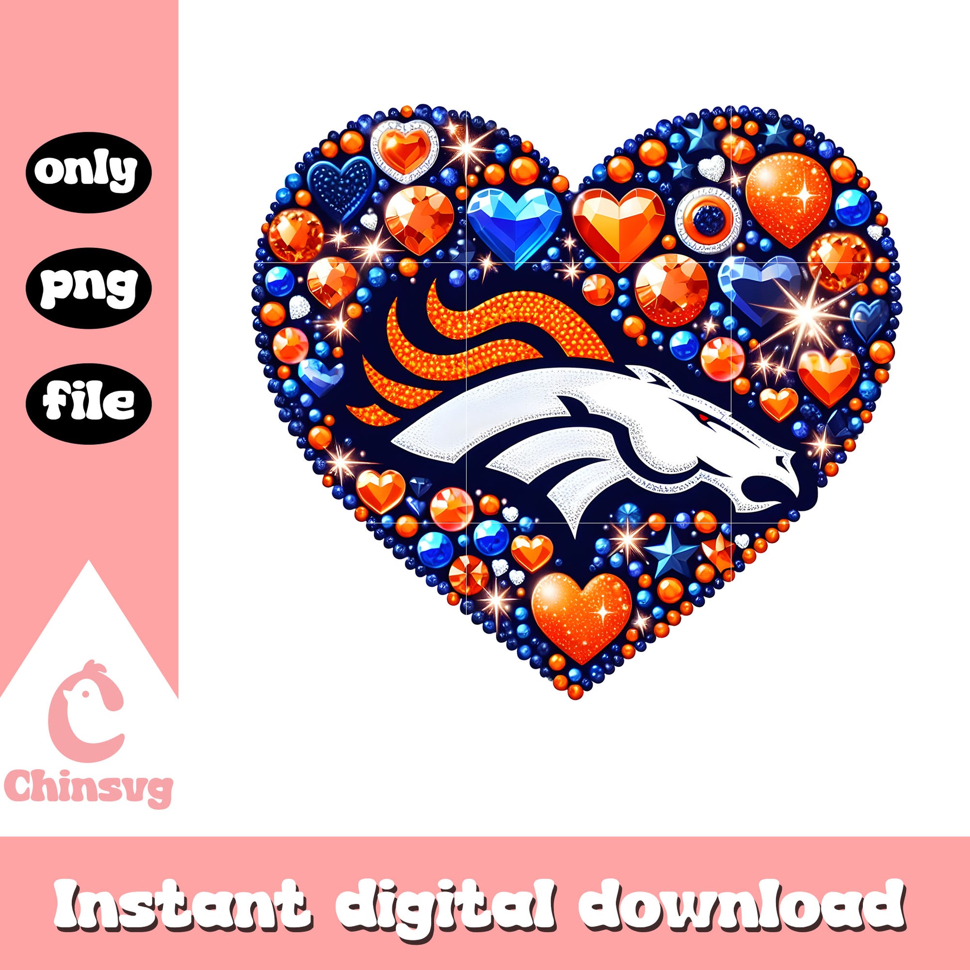 Diamon haert broncos images png, bronco sport​ nfl​ png