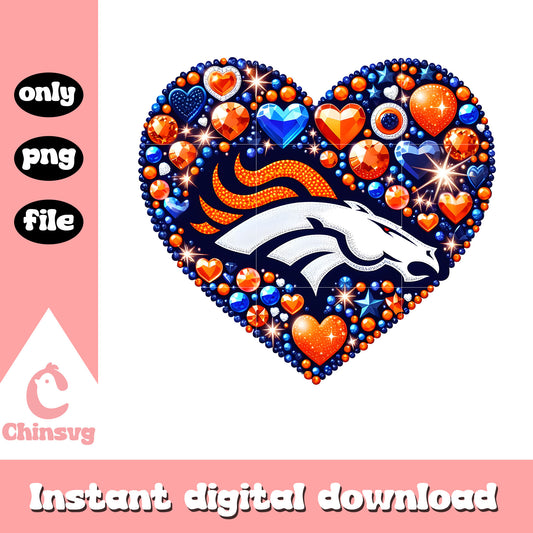 Diamon haert broncos images png, bronco sport​ nfl​ png