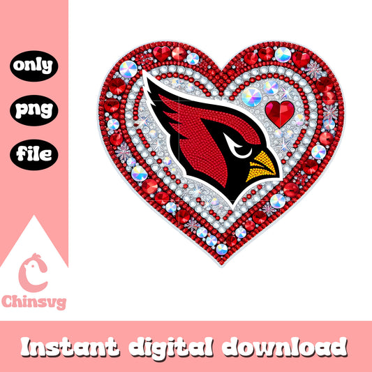 Diamon heart cardinals cartoon png, cardinals football​​ png