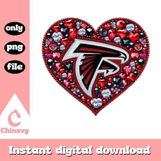 Diamon heart falcons logo png, nfl atlanta falcons​ png