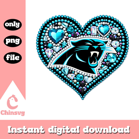 Diamon heart panthers blue png, carolina panthers nfl​​ png