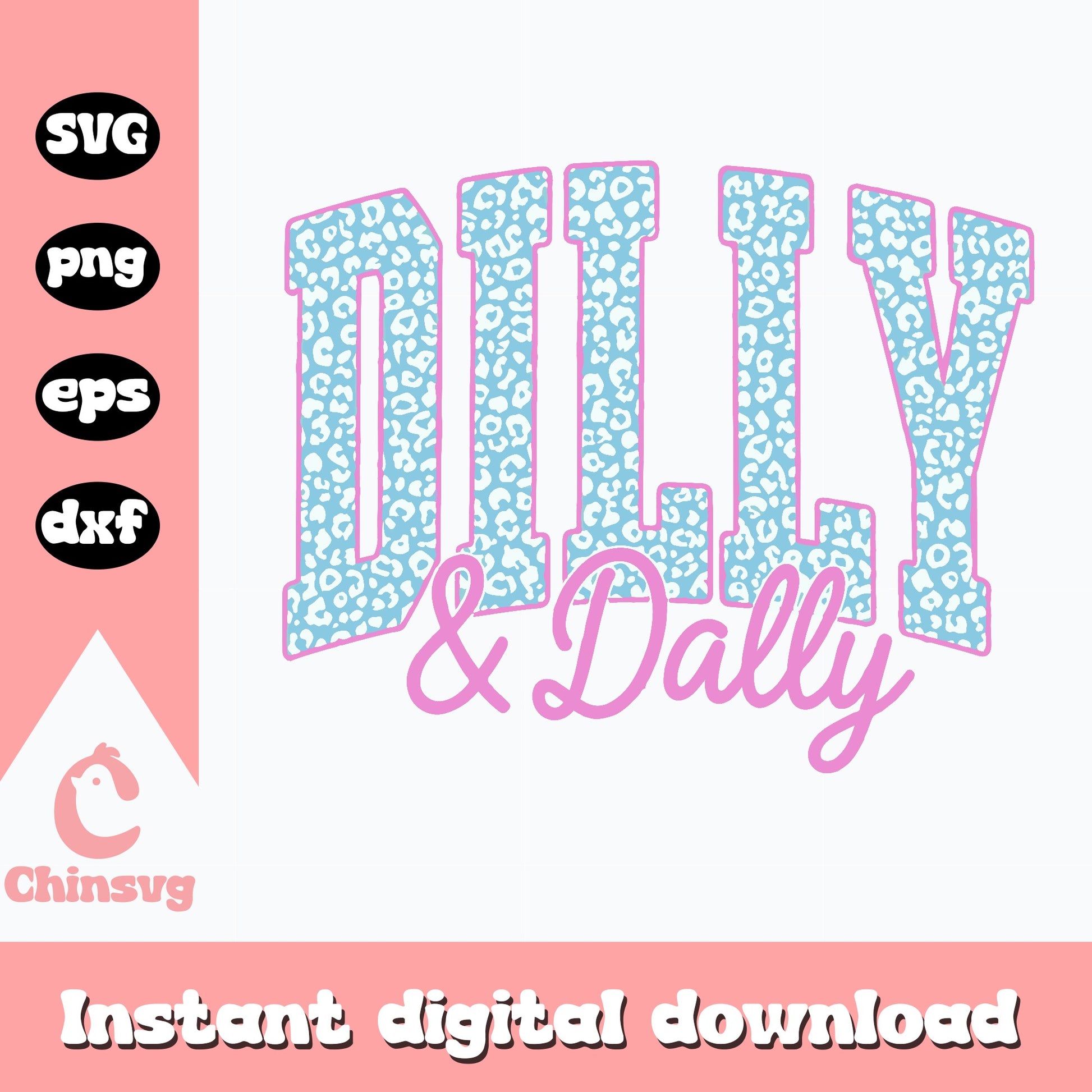 Dilly And Dally SVG PNG, Leopard Varsity Letters, Trendy SVG