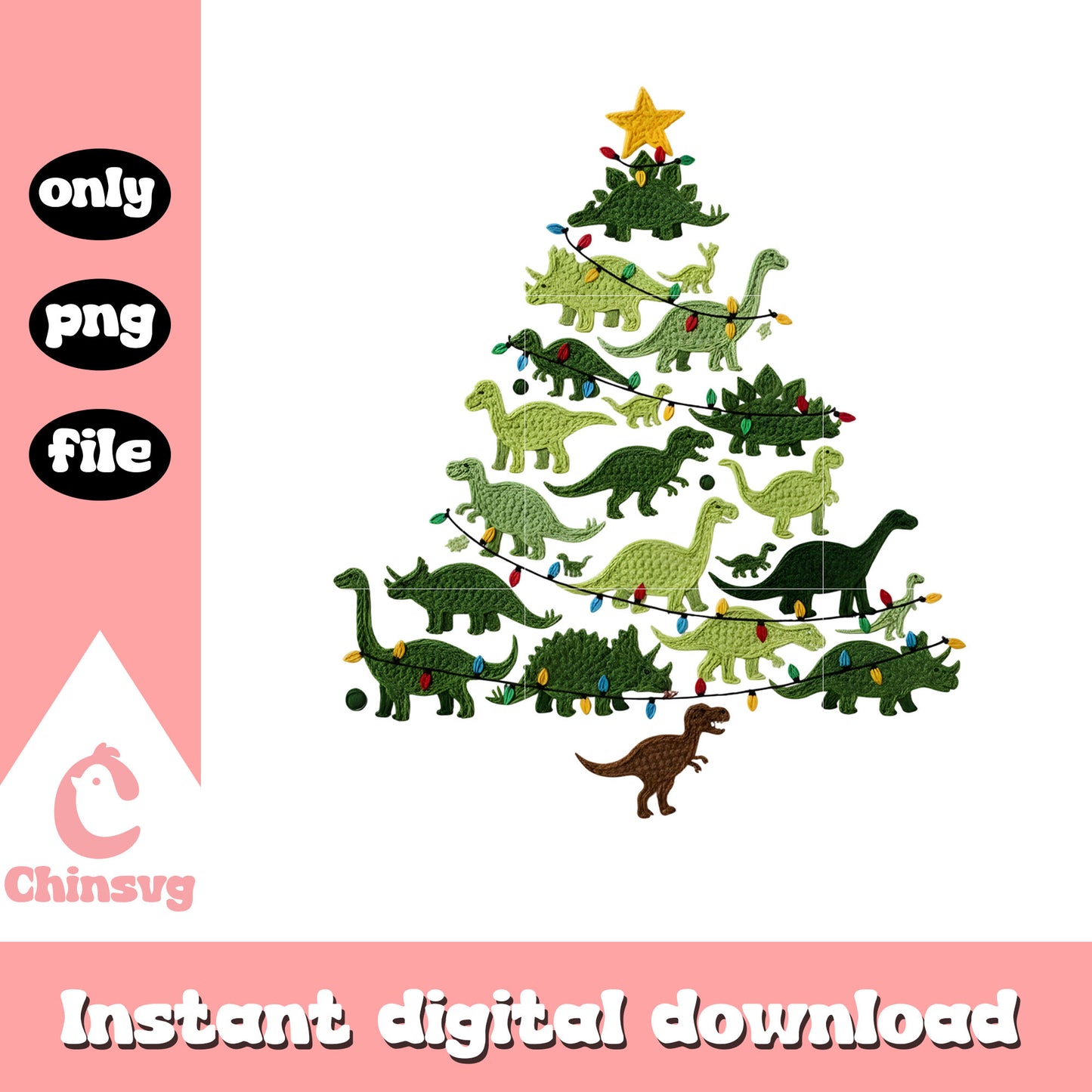 Dinosaur christmas tree decor png, christmas tree ornaments png