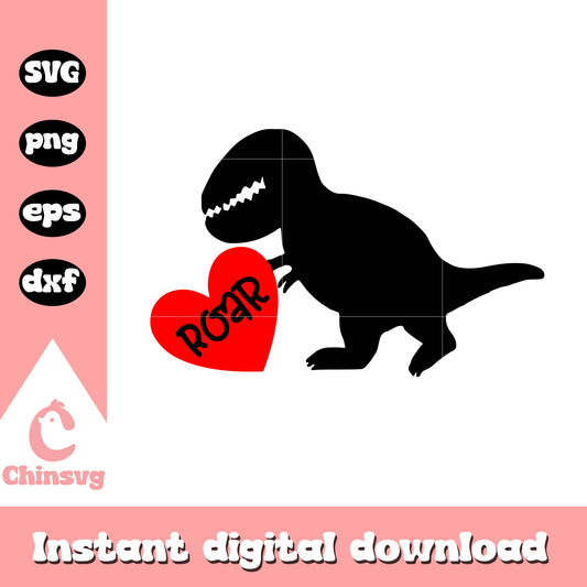 Dinosaur roar valentine svg, Dinosaur svg, valentine svg