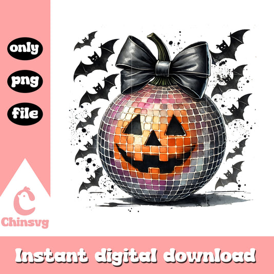 Disco pumpkin twinkle halloween vibes png, halloween pumpkin png