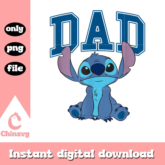 Disney Lilo & Stitch Vintage Dad Cool Stitch Collegiate Logo T-Shirt