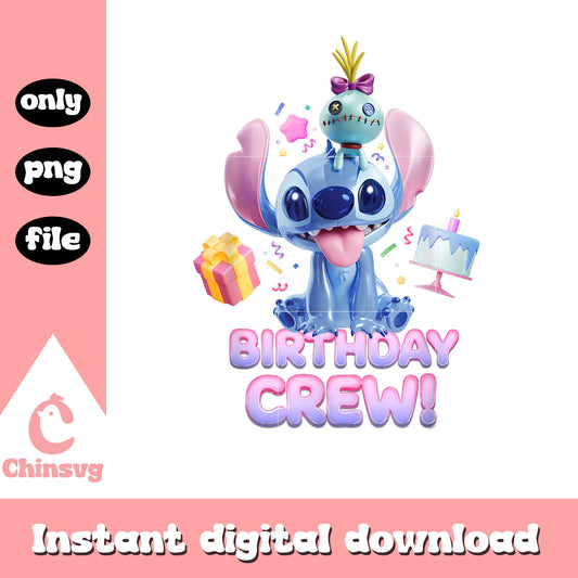 Disney Lilo & Stitch with Scrump Big Shiny Birthday Crew T-Shirt