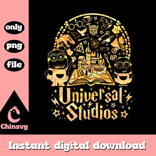 Disney Universal studio minion gold effect png, Magical disney Png