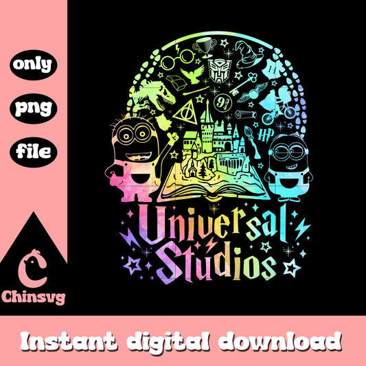Disney Universal studio minion rainbow effect png, Magical Kingdom Png