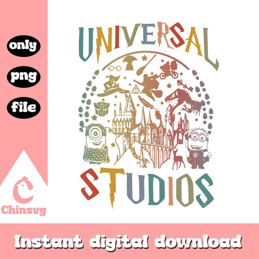 Disney Universal studios castle minion world png, minion png