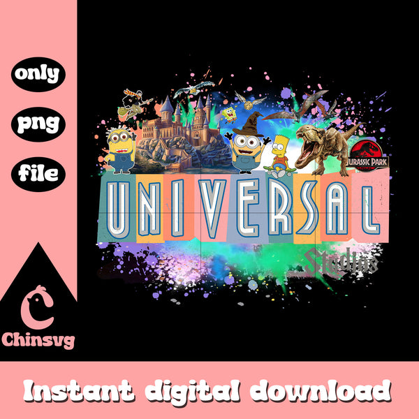 Disney Universal studios retro color smear png, disney character png ...