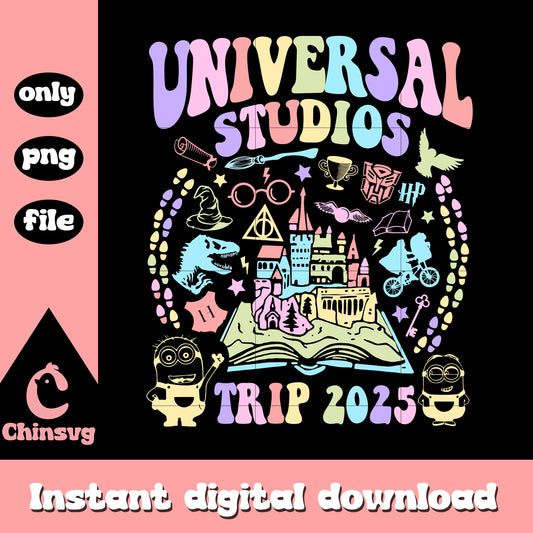 Disney Universal studio trip colorful png, Disney trip colorful png