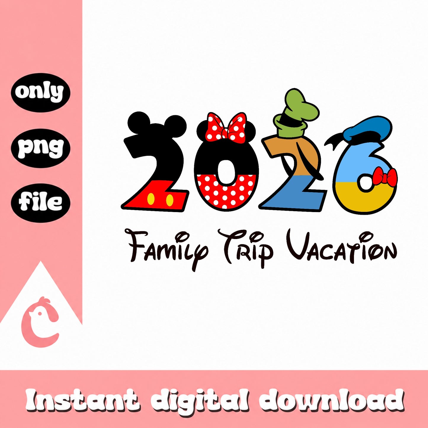 Disney 2026 Family Trip Vacation PNG, Mickey Mouse PNG, Disney PNG