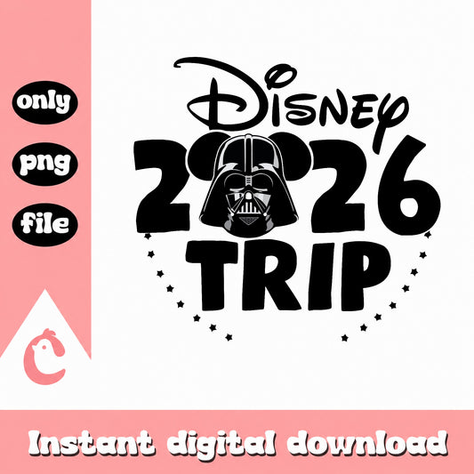 Disney 2026 Trip PNG, Darth Vader Disney Trip, Star Wars PNG