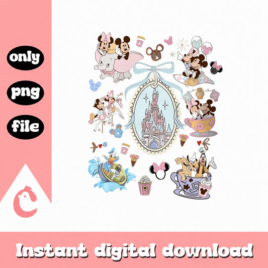Disney Castle Mickey Mouse Bundle, Minnie Donald Dumbo, PNG File