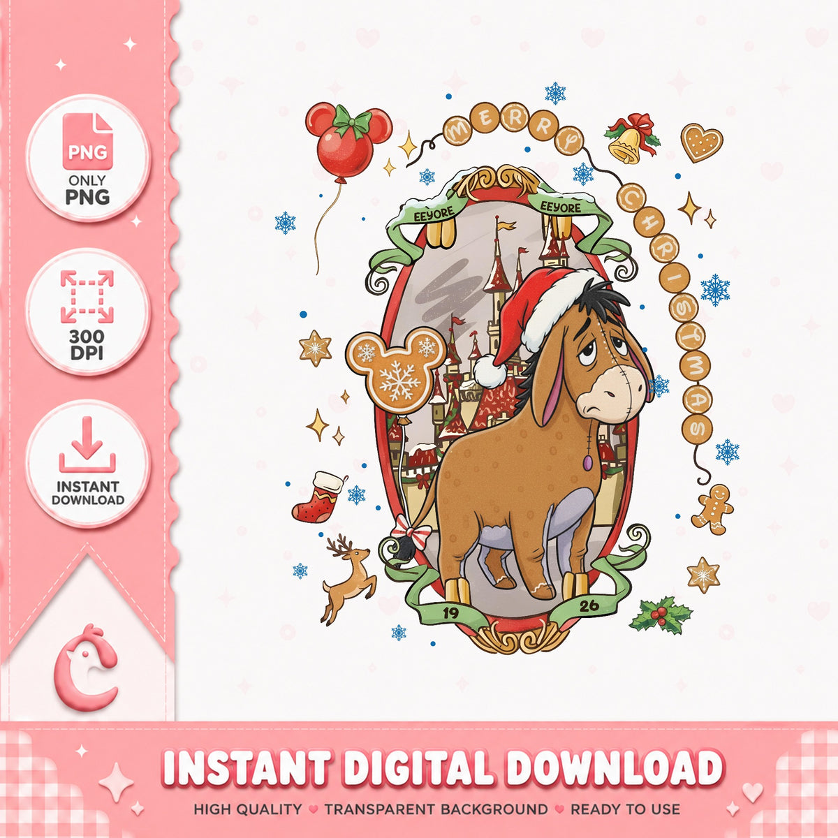 Disney Characters Coquette Bow Eeyore