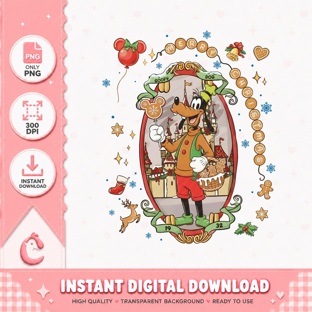 Disney Characters Coquette Bow Goofy