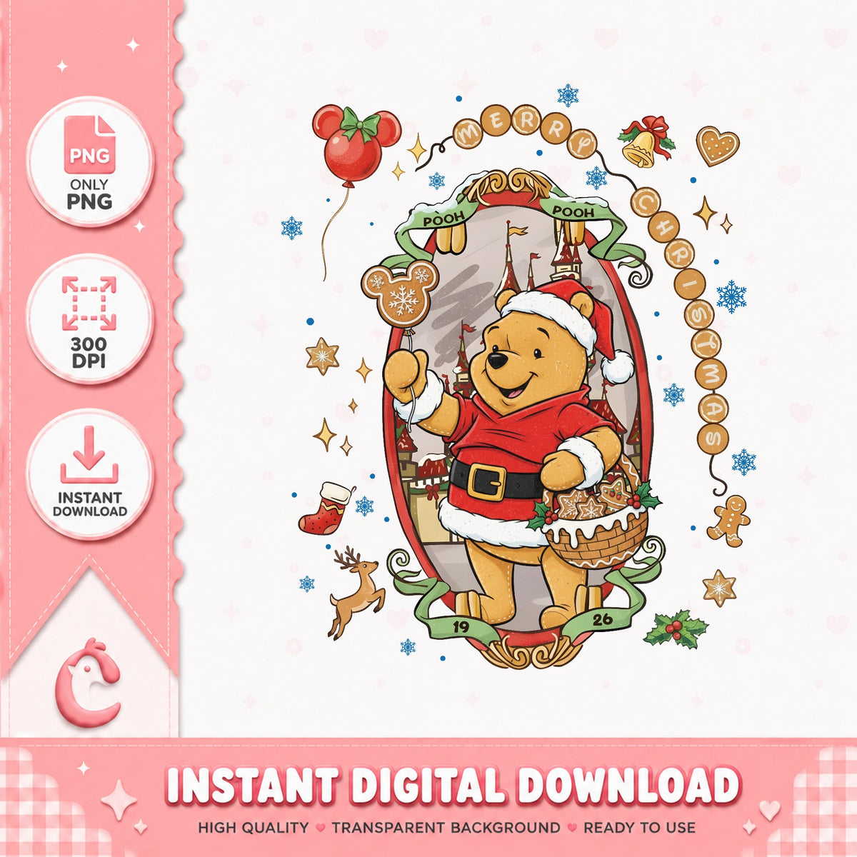 Disney Characters Coquette Bow Pooh