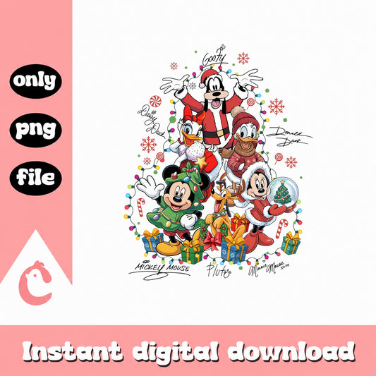 Disney Christmas Tree SVG Bundle, Mickey And Friends, PNG File