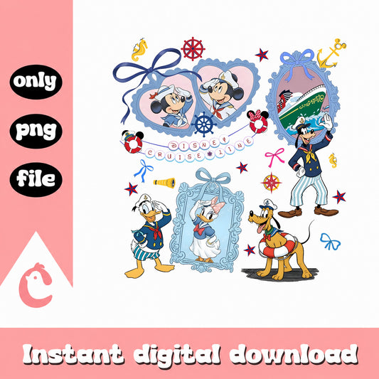 Disney Cruise Line PNG Bundle, Mickey And Friends PNG, Sailor PNG
