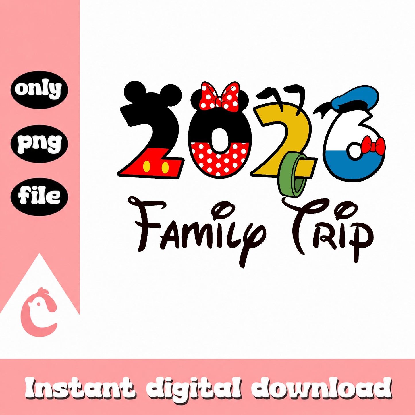 Disney Family Trip 2026 PNG, Mickey Minnie PNG, Disney Trip PNG