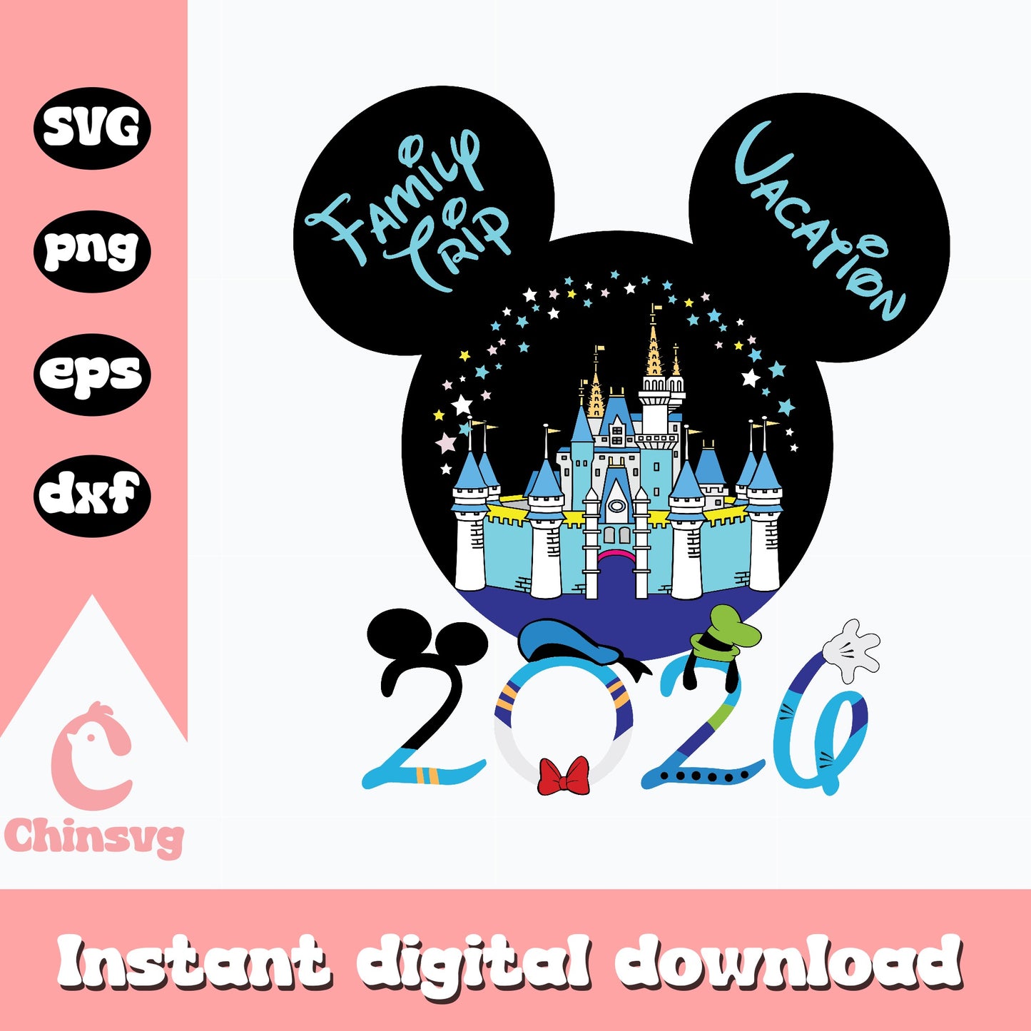 Disney Family Trip Vacation 2026 SVG, Mickey Mouse SVG, Disney Castle PNG SVG