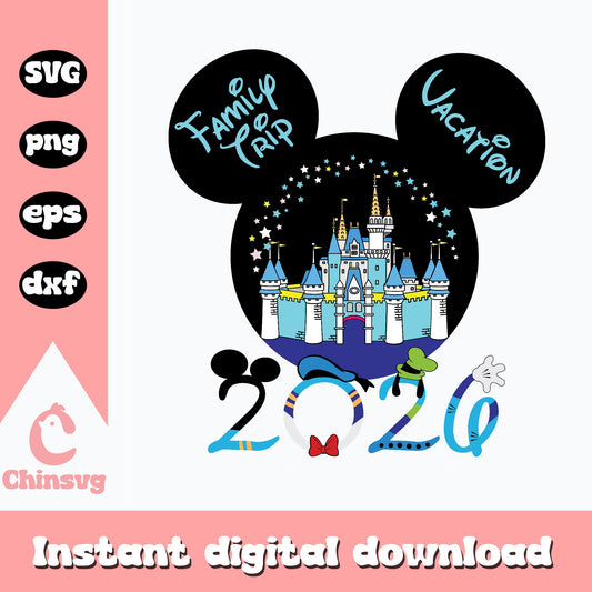 Disney Family Trip Vacation 2026 SVG, Mickey Mouse SVG, Disney Castle PNG SVG