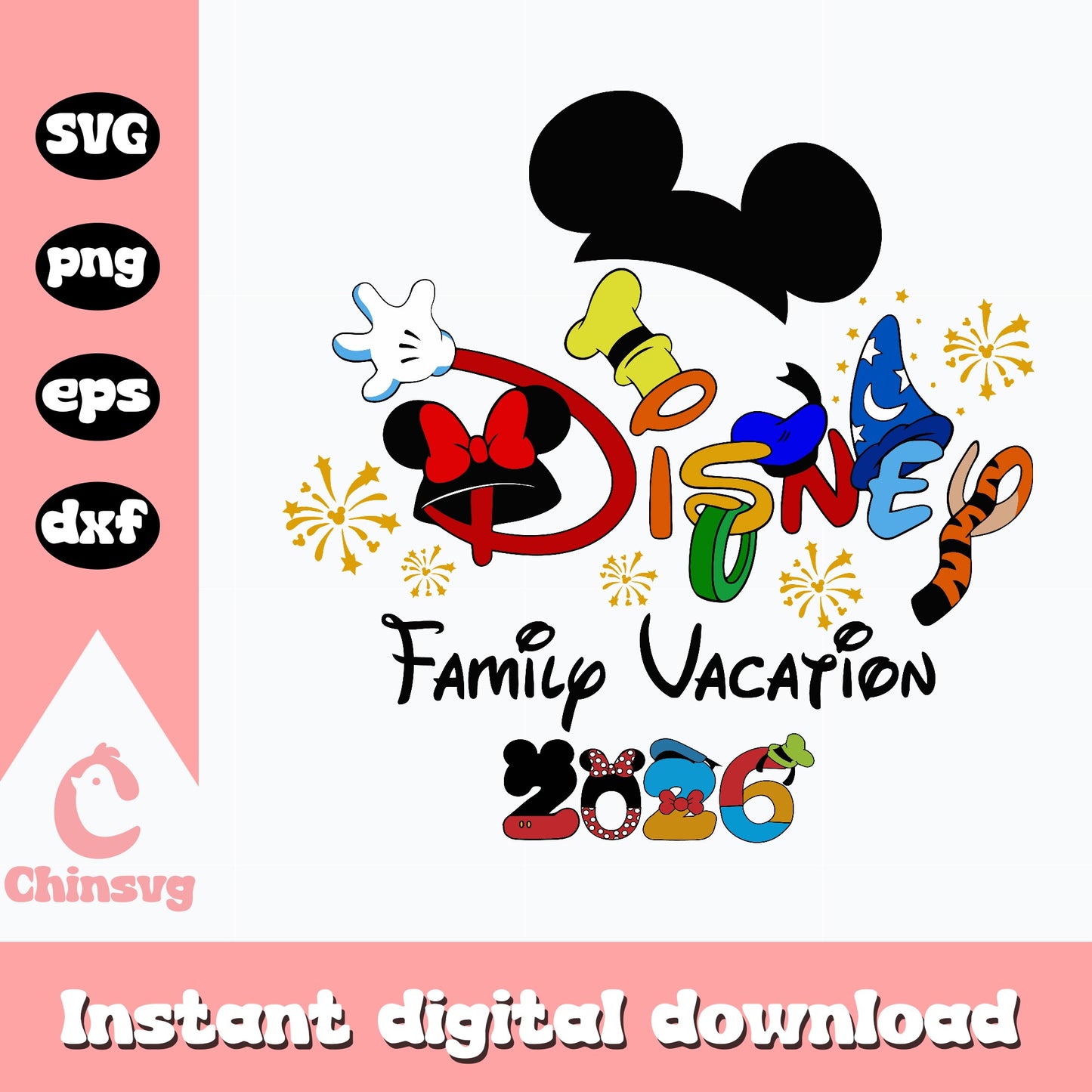 Disney Family Vacation 2026 SVG, Mickey Mouse SVG PNG, Disney Trip SVG