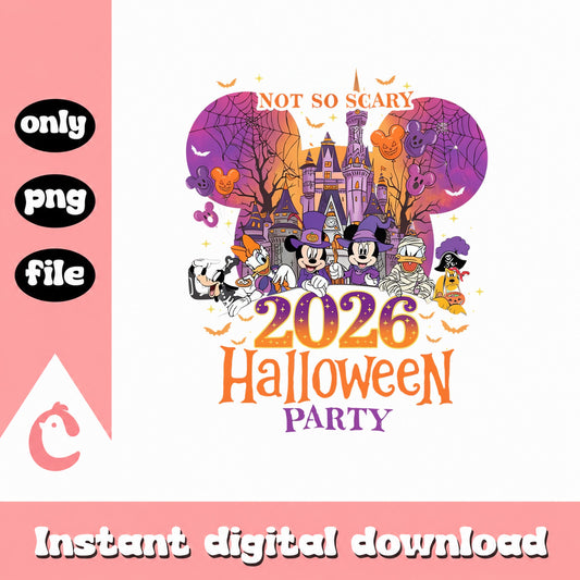 Disney Halloween 2026 Party PNG, Mickey And Friends, Not So Scary PNG