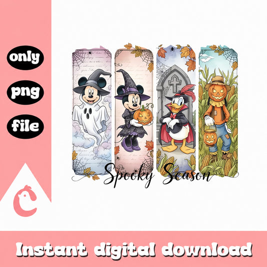 Disney Halloween Bookmarks Bundle, Mickey Minnie Donald, PNG