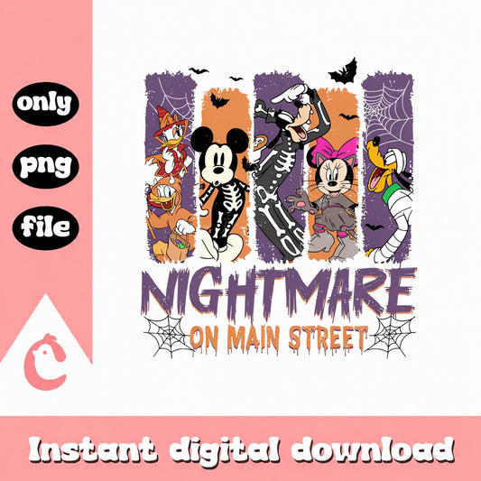 Disney Halloween Mickey And Friends PNG, Nightmare Main Street, PNG