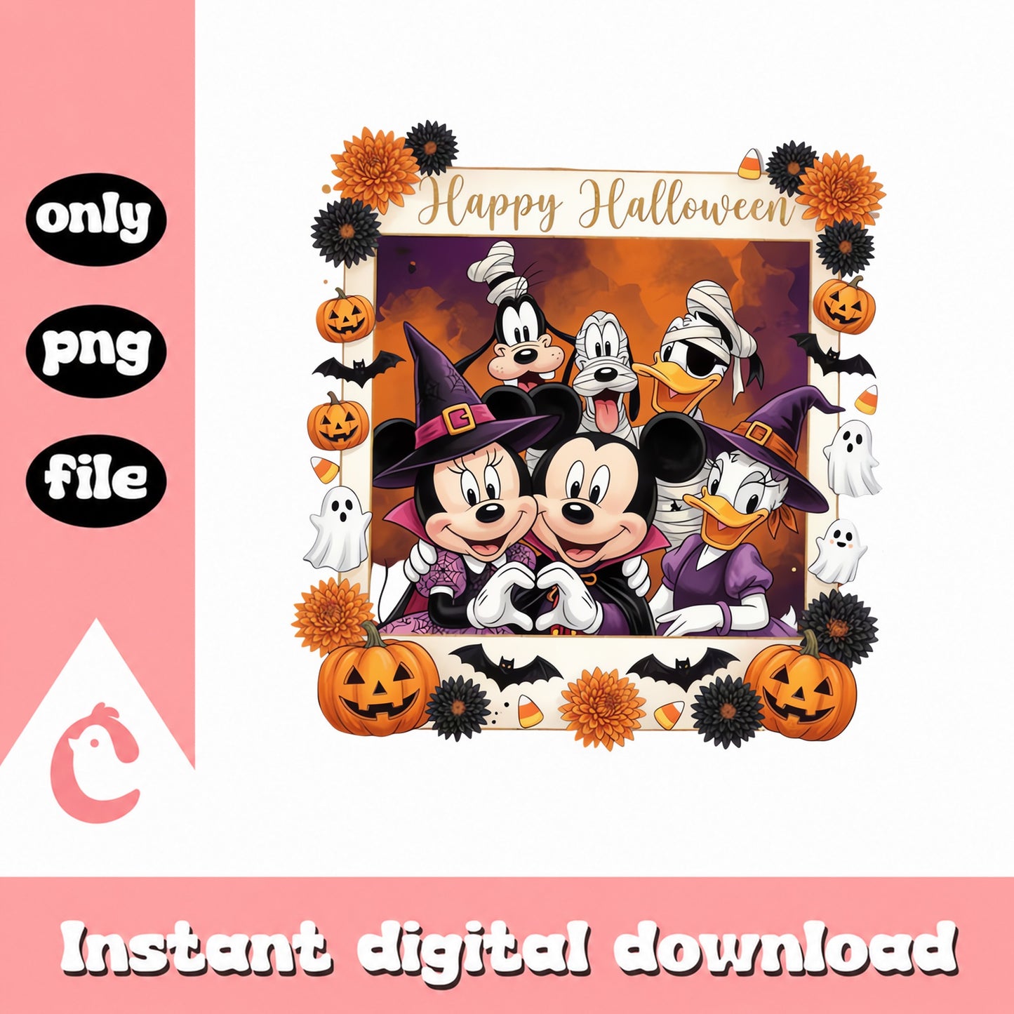 Disney Halloween PNG Bundle, Mickey And Friends Halloween, PNG File