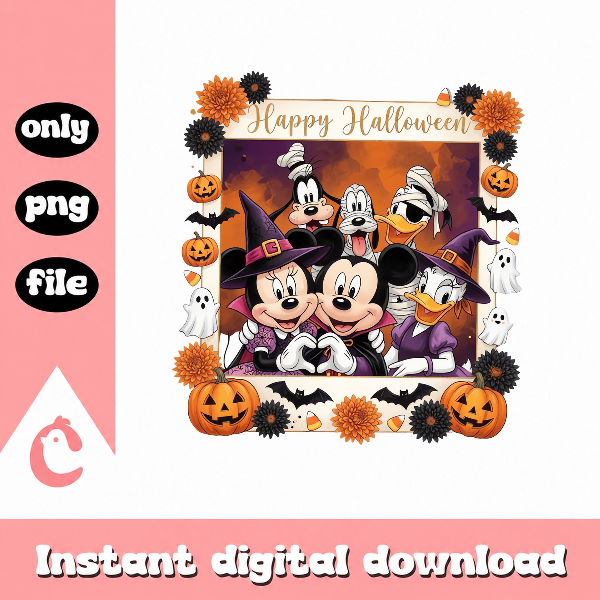Disney Halloween PNG Bundle, Mickey And Friends Halloween, PNG File