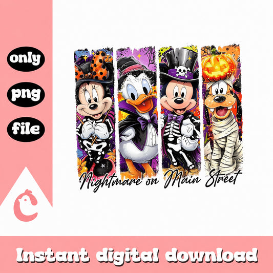 Disney Halloween PNG Bundle, Mickey Minnie Donald Goofy, Halloween PNG