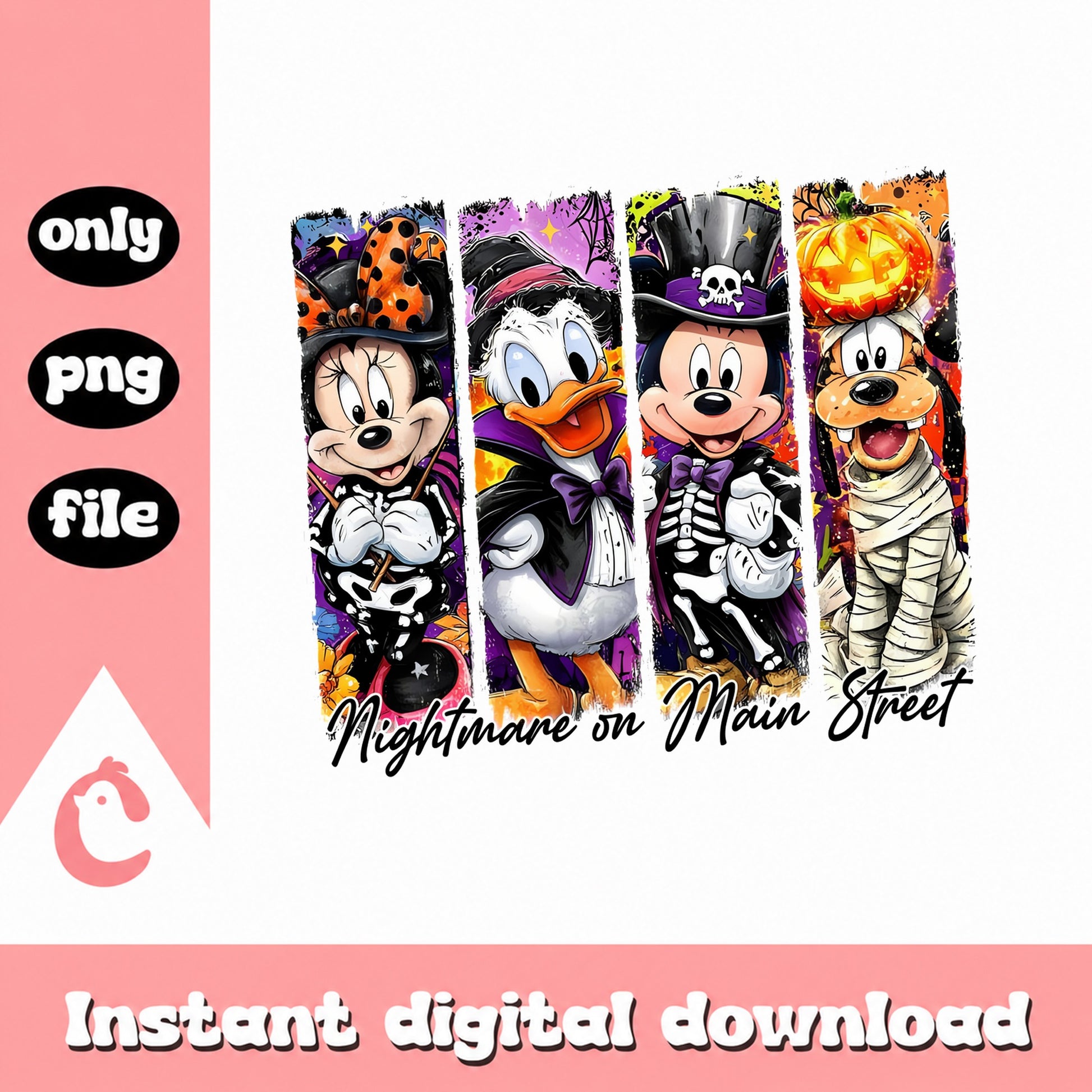 Disney Halloween PNG Bundle, Mickey Minnie Donald Goofy, PNG