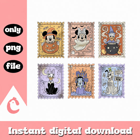 Disney Halloween PNG Bundle, Mickey Minnie Donald Goofy, PNG File