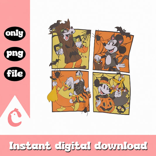 Disney Halloween PNG Bundle, Mickey Mouse Halloween, Cartoon PNG