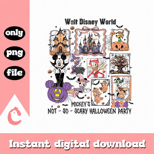 Disney Halloween PNG Bundle, Mickey Not So Scary Party, PNG