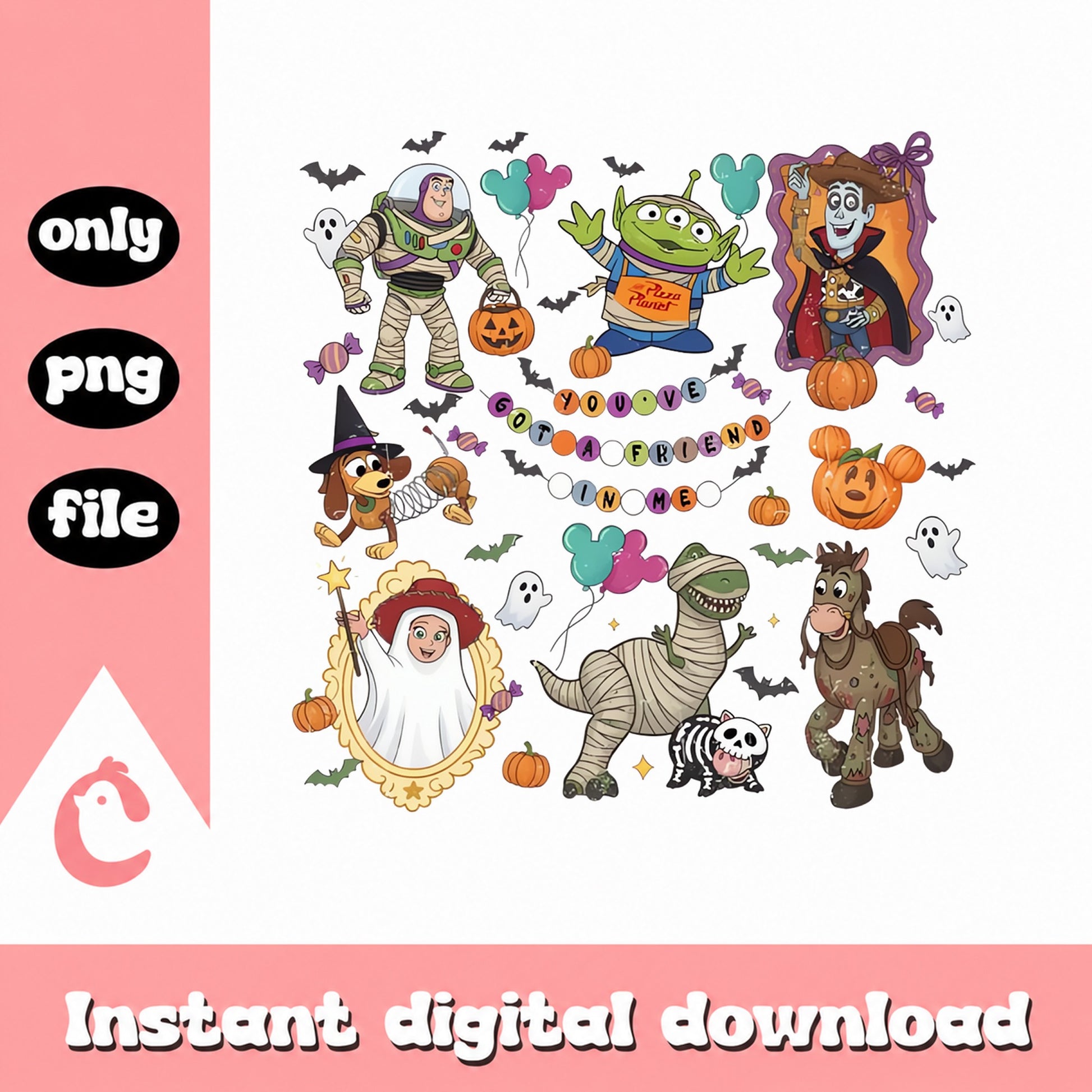 Disney Halloween PNG Bundle, Toy Story Characters, Mickey Mouse PNG