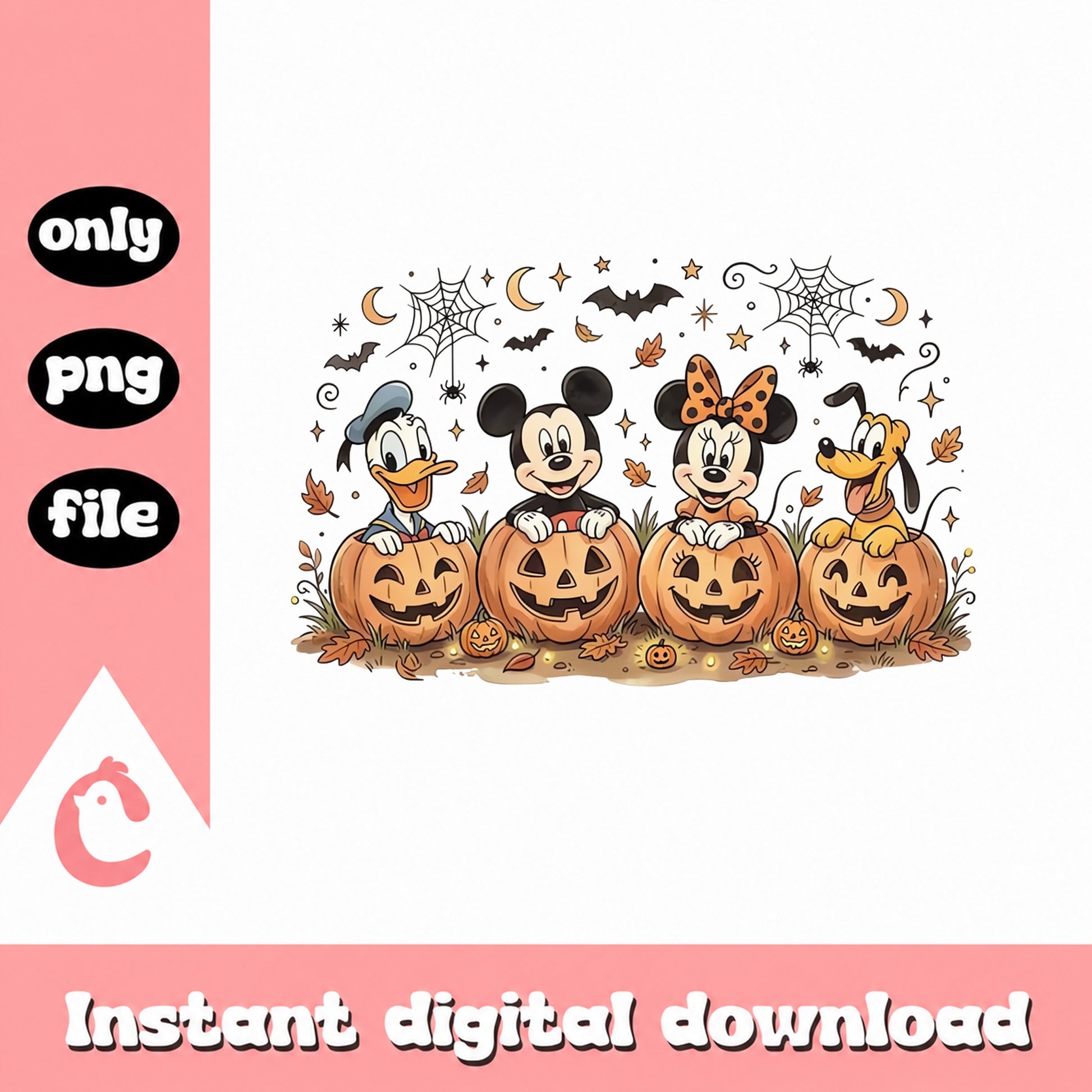 Disney Halloween PNG, Mickey And Friends Pumpkin, Fall Clipart PNG
