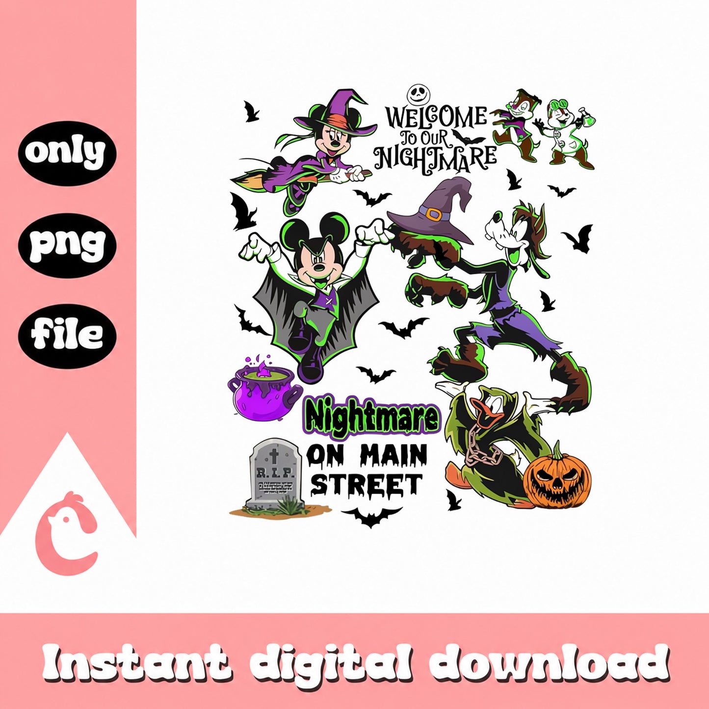 Disney Halloween SVG Bundle, Mickey And Friends Witch, PNG File