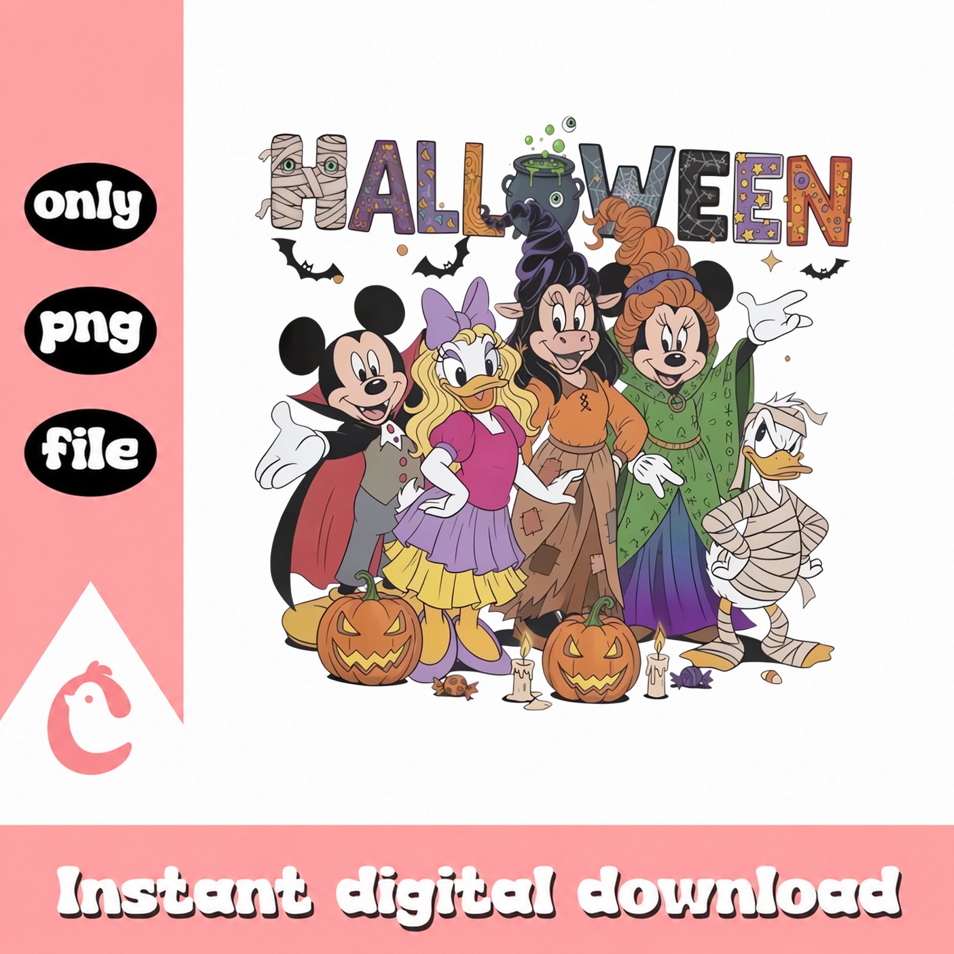 Disney Mickey And Friends Halloween PNG, Minnie Mouse PNG, Daisy Duck PNG