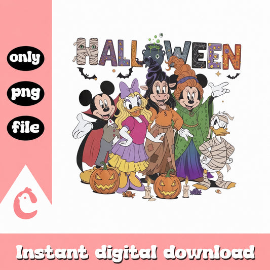 Disney Mickey And Friends Halloween PNG, Minnie Mouse PNG, Daisy Duck PNG
