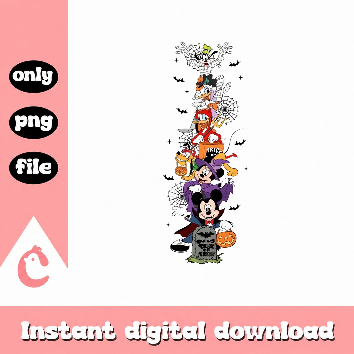 Disney Mickey And Friends Halloween PNG, Trick Or Treat, Bundle PNG