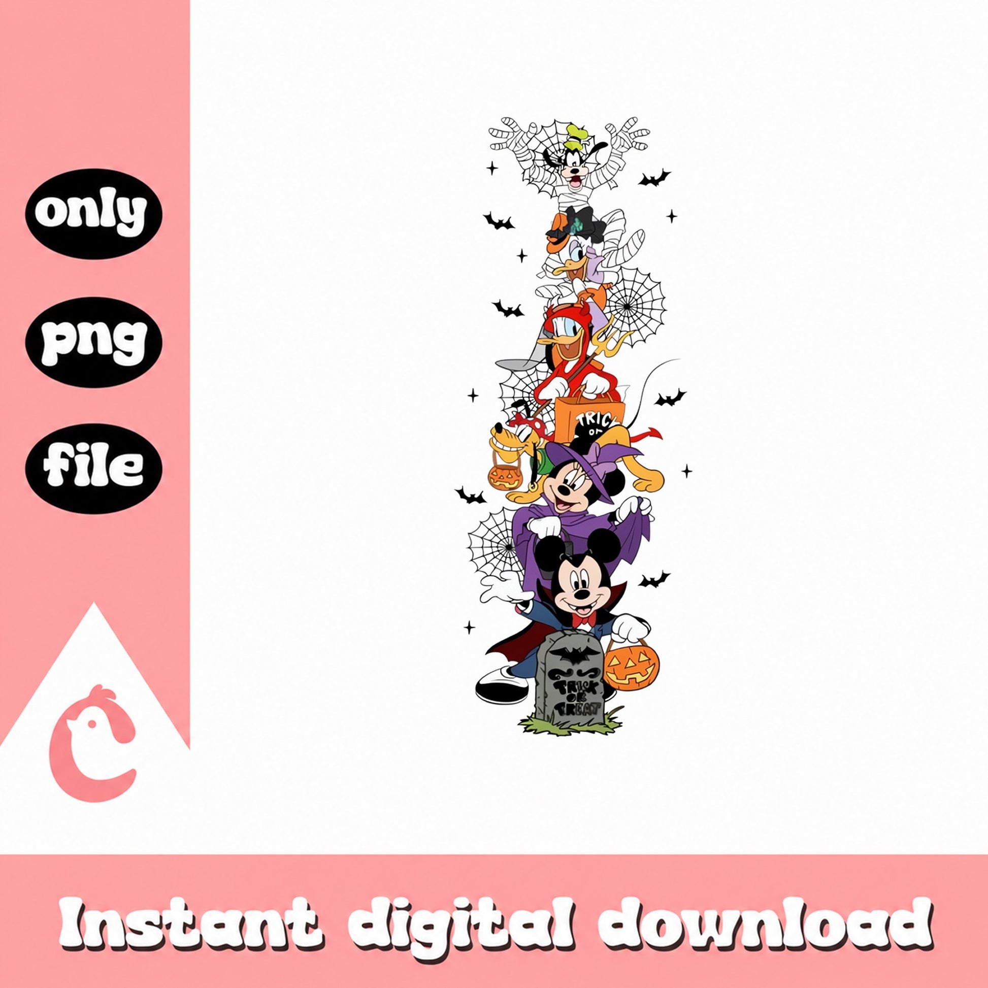 Disney Mickey And Friends Halloween PNG, Trick Or Treat, Bundle PNG