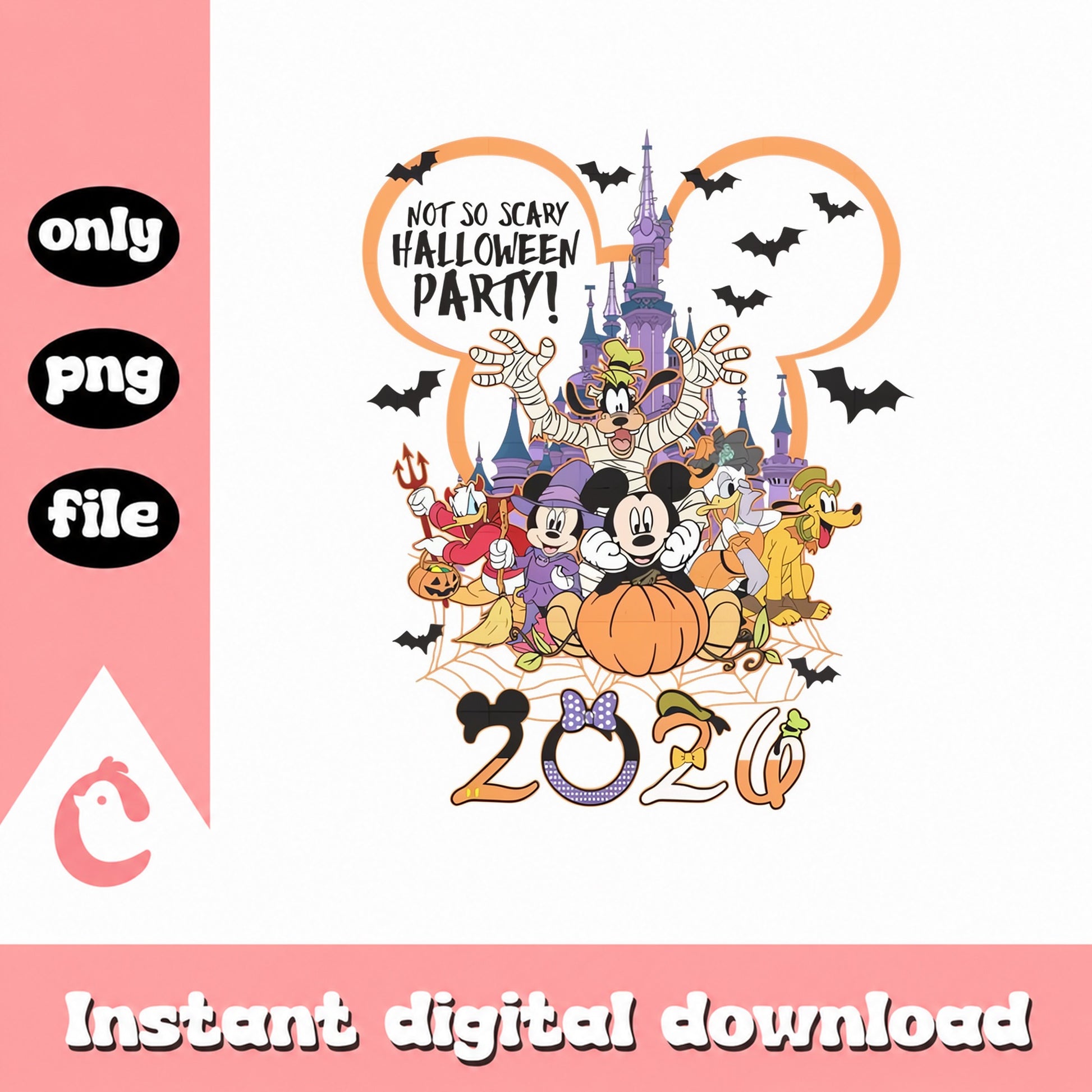 Disney Mickey And Friends Halloween Party SVG, Not So Scary, PNG