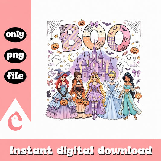 Disney Princess Boo Halloween PNG, Trick Or Treat PNG, PNG File